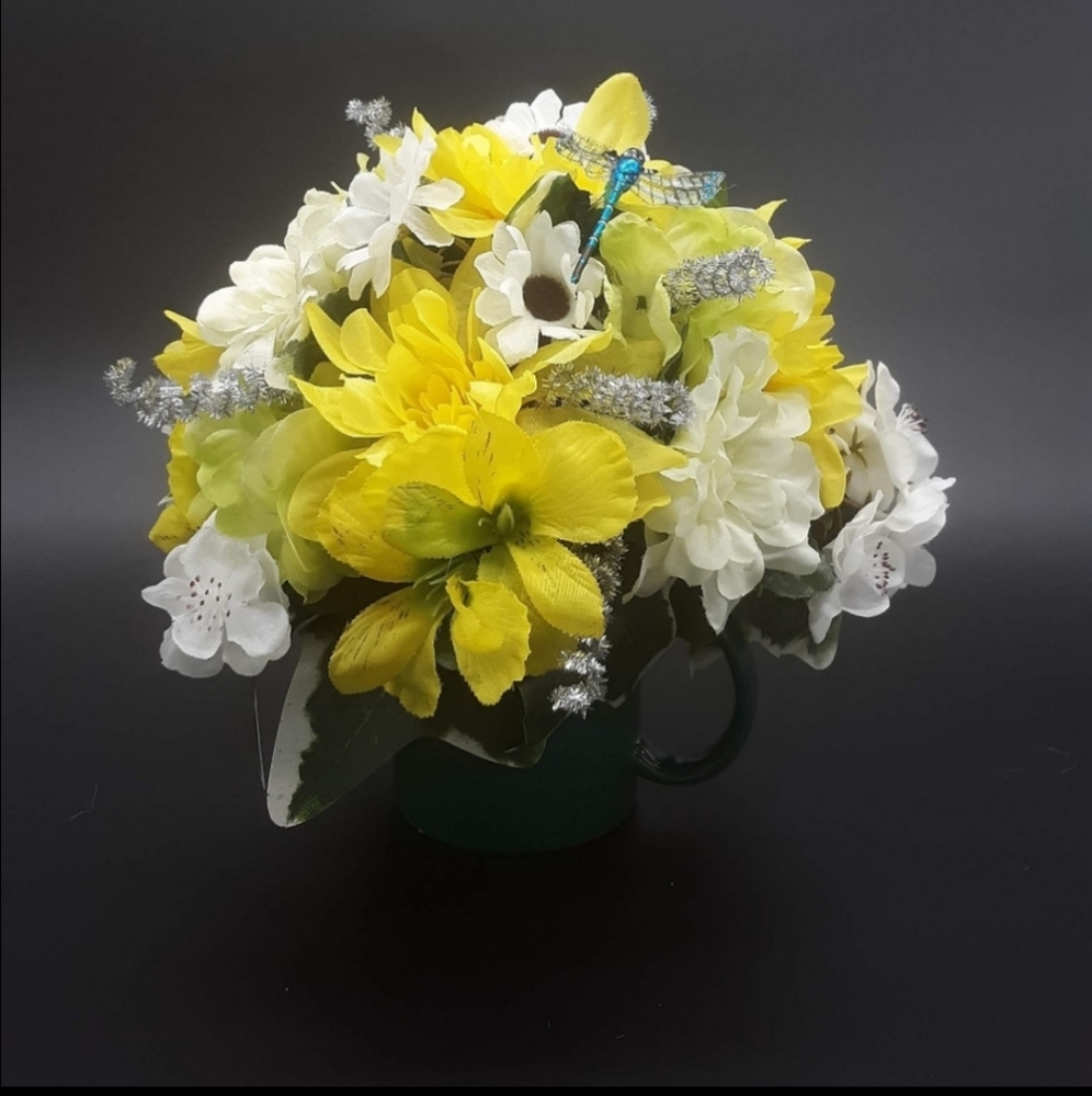 Green Mug Floral Arrangement